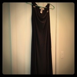 Sexy black sharf hem dress.